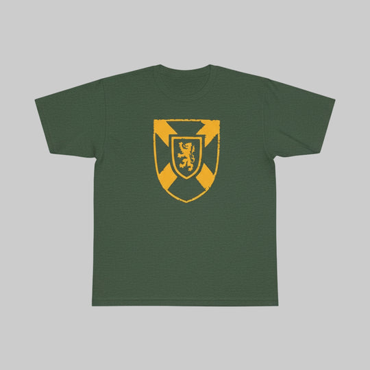 Coat of Arms Tee – Canadian-made 50/50 poly-cotton t-shirt featuring Nova Scotia crest by New Scotland Clothing Co.